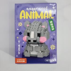 Rhinoceros 167 Piece Building Block Set, Animal Series Building Toys for Kids 6+